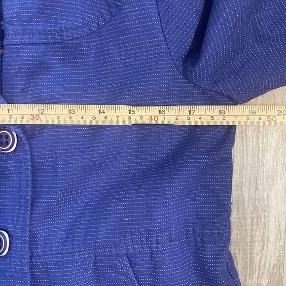 Volcom Blue & White Striped Double Breasted Collared Blazer size Medium - Picture 11 of 15